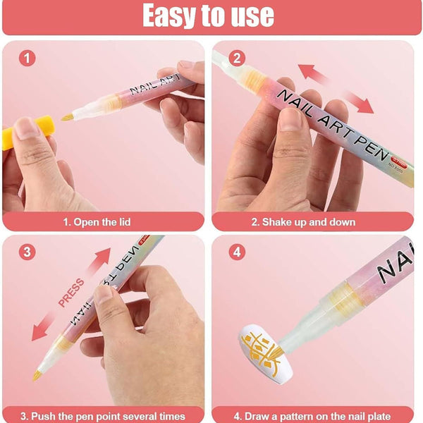 Nail Art Pens Set of 12 Colors
