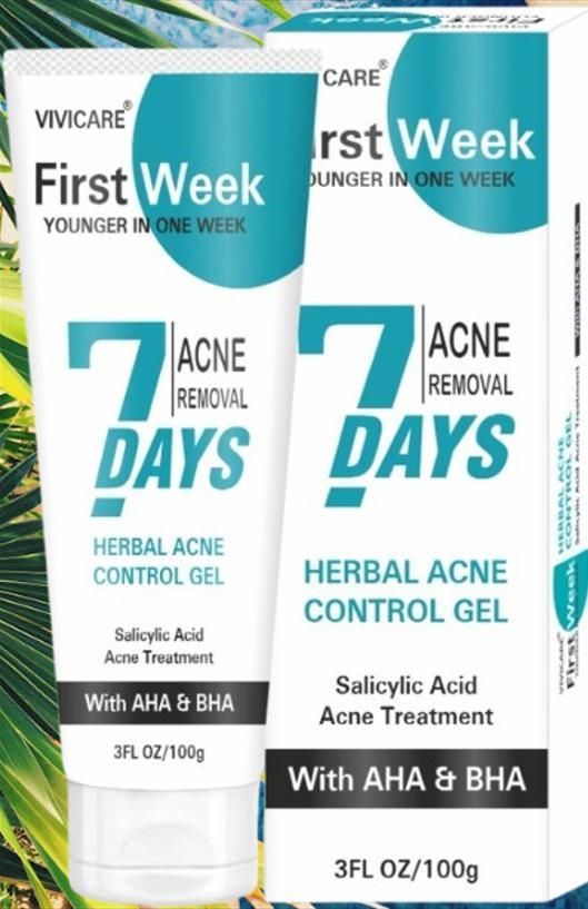 7 Days Herbal Acne Removal Gel - Acne Control Treatment with Salicylic Acid 100gm - View 1