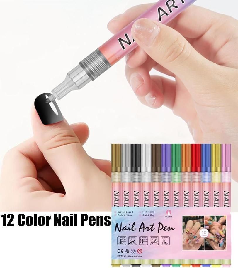 Nail Art Pens Set of 12 Colors - View 1