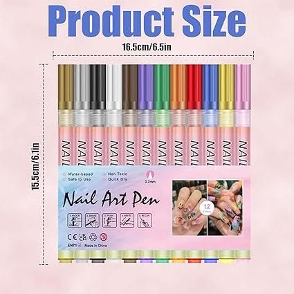 Nail Art Pens Set of 12 Colors - View 8