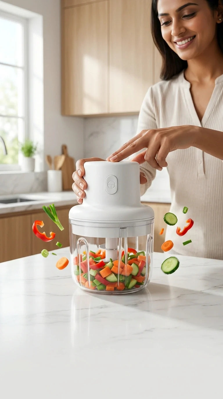 KolorFish Electric Mini Garlic Chopper 250ml Electric Vegetable Chopper - View 3